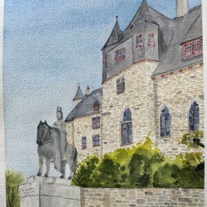 Kunst-Postkarte aus dem Bergischen Land - Heimatserie Nr. 6 Schloss Burg