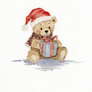 Kunst - Postkarte Weihnachtskarten mit handgemalten Aquarellmotiven