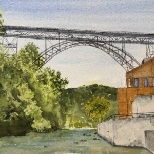Kunst-Postkarte aus dem Bergischen Land - Heimatserie Nr. 8 Müngstener Brücke