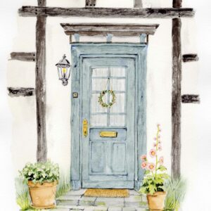 Kunst-Postkarte aus dem Bergischen Land - Heimatserie Nr. 7 Bergische Haustür